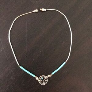 Turquoise dream catcher anklet